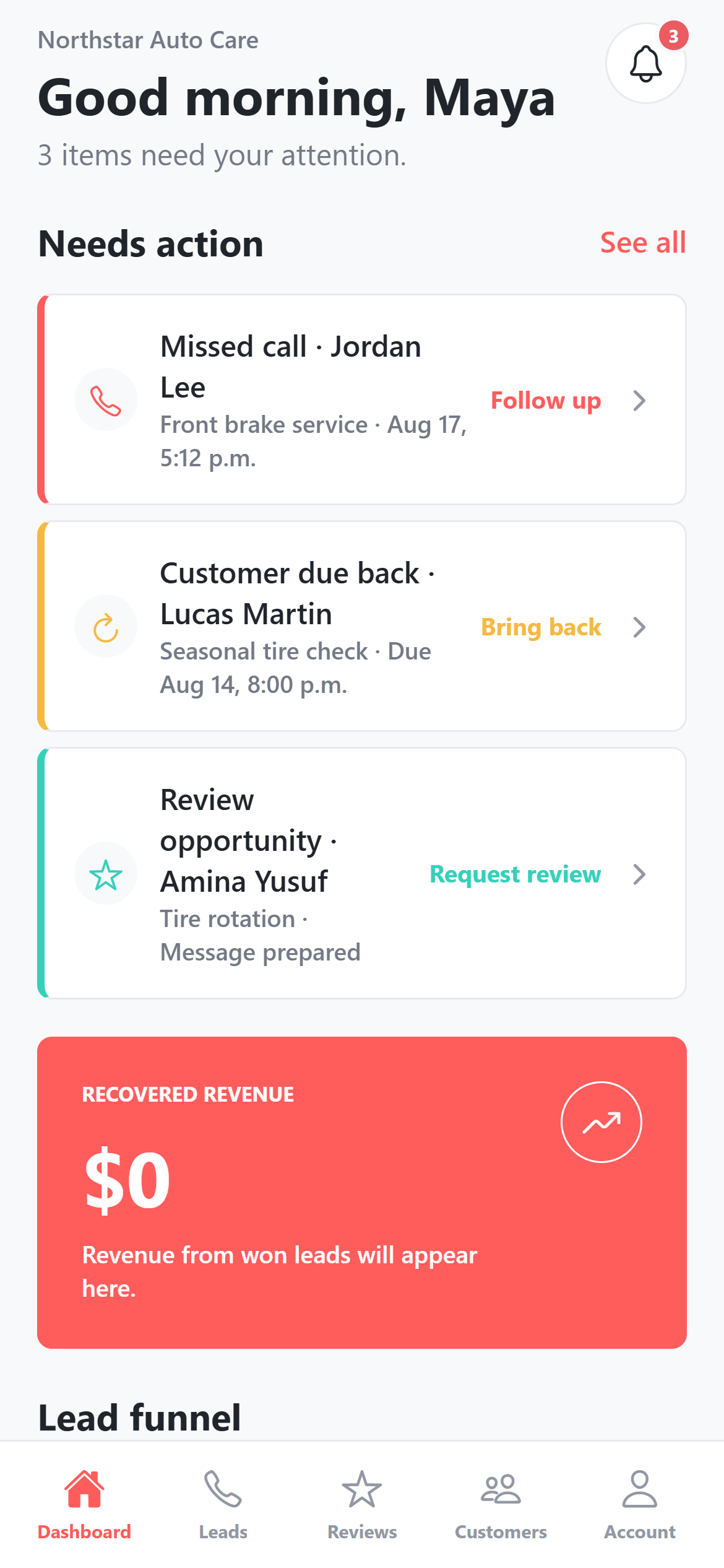 Chakusa Response and follow-up actions product screen